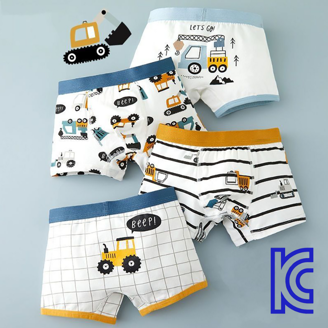 와이비비 남아 트럭 중장비 자동차 사각 팬티 (KC)