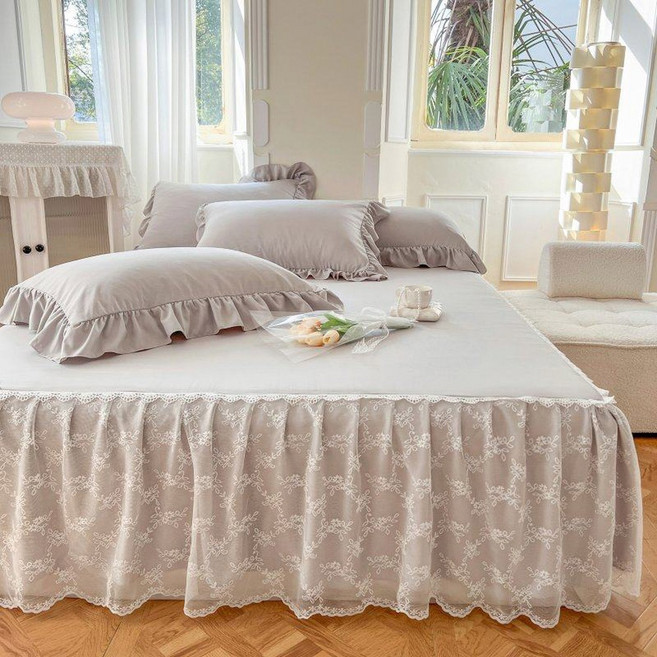 레이스 침대커버 침구 스커트형 180 소녀감성 침대 이불 150cm 200cm