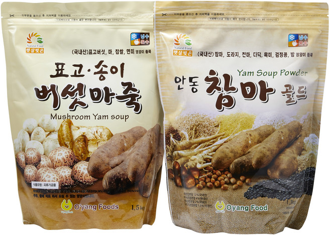 [삼화상사] 안동참마골드(1.3kg) 표고송이버섯마죽(1.5kg) 셋트 - 2봉지, 1.3kg, 2개