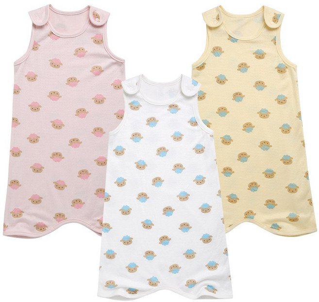 그린베베 국내생산 봄가을용 양토리 면 수면조끼(롱)