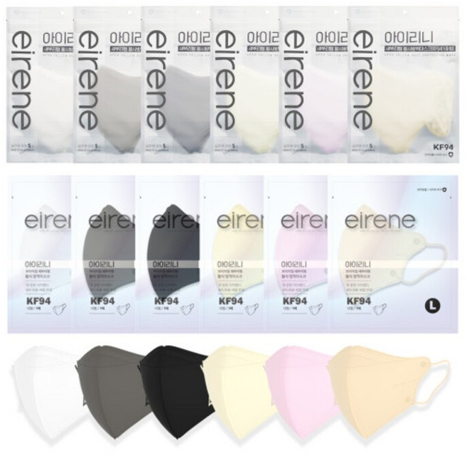 KF94 중형/대형 아이리니 새부리형 마스크 50매, 중형, 블랙
