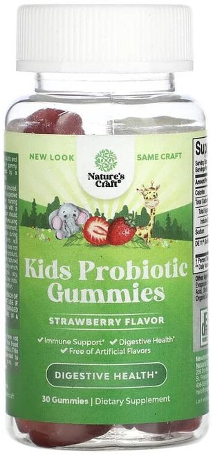Nature's Craft 어린이용 프로바이오틱 구미젤리 딸기 8.33mg(25억CFU) 구미젤리 30개 NCA-59952 - 쿠팡