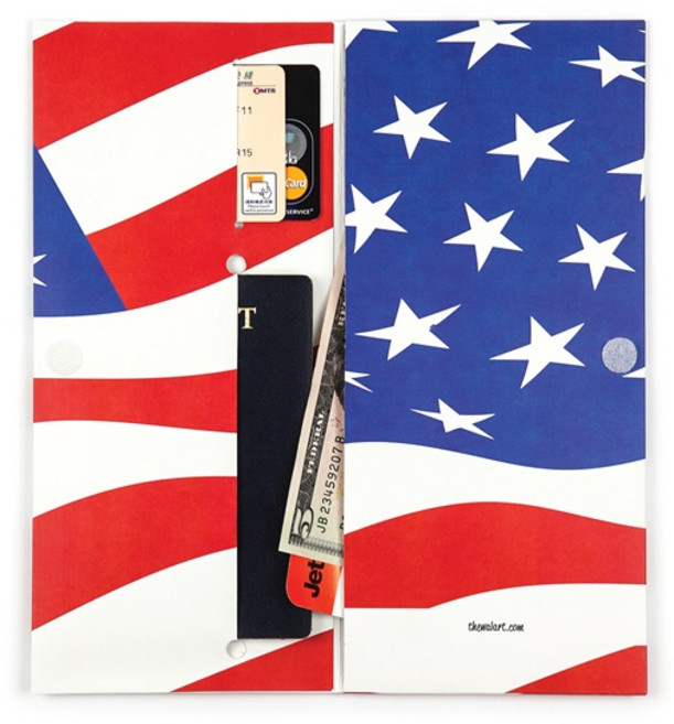 디월아트 미국 성조기 친환경 종이 여행 장지갑 (TW-PW-001)