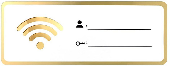 LNQ LUNIQI WiFi 암호 사인 아크릴 Wi-Fi 자체 접착 보드 벽 플라크 홈 비즈니스 사무실 칠판 표지판 (8x20cm) 185079 6319240724, Size 4