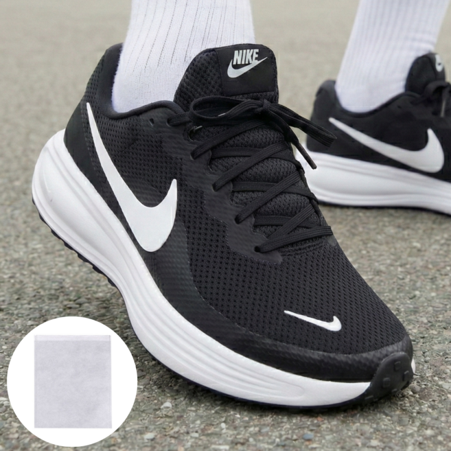 [나이키 정품]레볼루션 러닝화 가벼운 운동화 가성비 조깅 발편한 커키 + 신발 보관 파우치