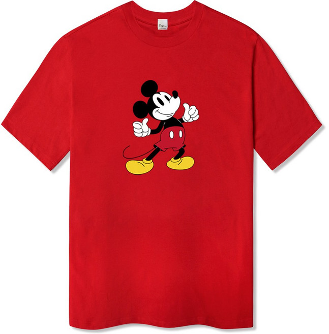 일루소 남녀공용 디즈니 스탠딩 미키 반팔 티셔츠