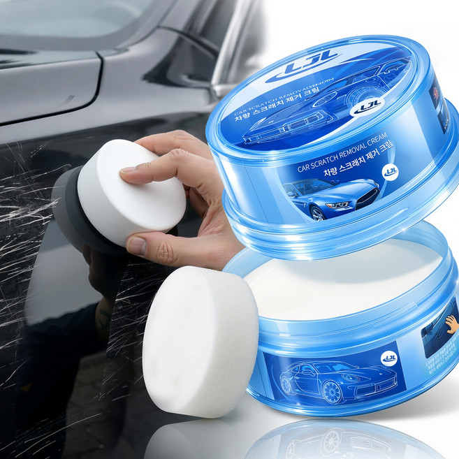 LJL 자동차 스크래치 제거 크림 자동차 흠집제거제 자동차 스크래치 복구제 도장면 복원 모든 색상 사용 전용스펀지 포함, 200g, 1개