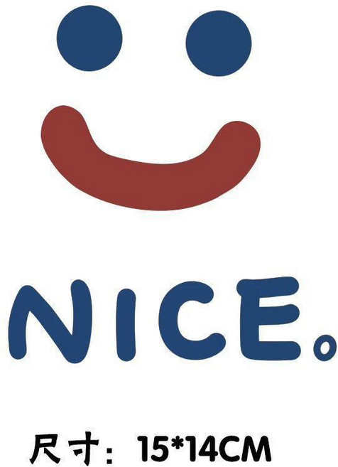 NICE 可愛卡通笑臉潮流復古微笑汽車貼紙畫, 1個, NICE笑臉貼【一張】,小號【建議電動摩托車使用貼】, NICE笑臉貼