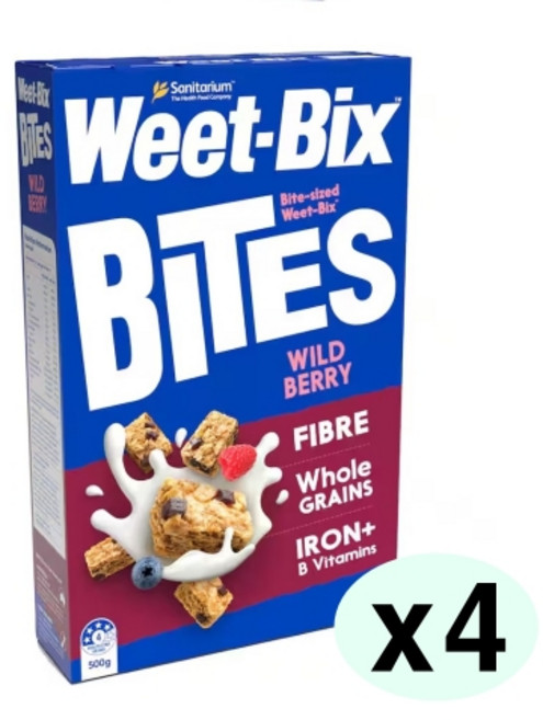 Weet Bix 위트빅스 바이트 와일드베리 시리얼, 500g, 4개