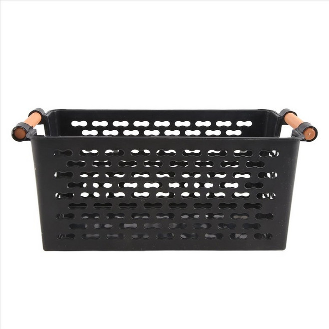 플라스틱 데스크톱 저장 바구니 직사각형 욕실 휴대용 저장 상자 목욕 바구니 부엌 파편 다목적 바구니 검은 색