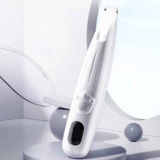 KIKOKO 저소음 펫 트리머 강아지 고양이 가정용 반려동물 이발기 미용기, 1개, 화이트