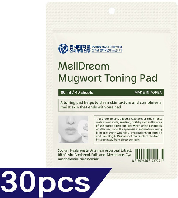 멜드림 연세 순삭 어성초 편백 시카 토닝 패드, 1개, 30매입