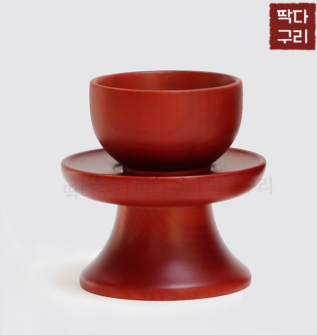 딱다구리 물푸레나무 원목 제기 술잔 세트, 잔알 + 잔대세트, 10개