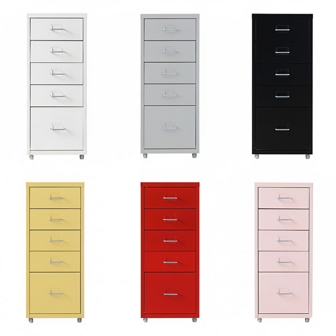 피하 철제 수납장 이동식 틈새 다용도 바퀴달린 미니 폭좁은 슬림 철재 서랍장 4.1단, 피하 서랍장 4.1단 [17189], 핑크