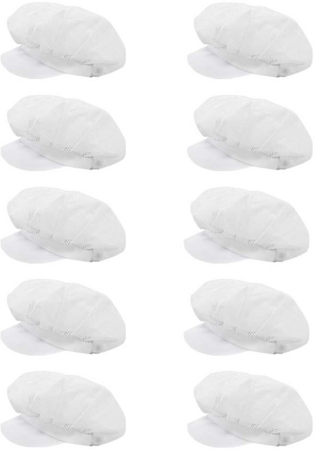 홈샘 반망사 위생 주방모자 10P, 화이트 전체망사, 10개