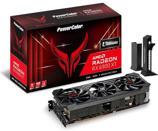 파워컬러 레드 데빌 AMD 라데온 RX 6900 XT 얼티밋 게이밍 그래픽 카드 16GB GDDR6 메모리 RDNA 2 HDMI 2.1로 구동됨, 6900 XT Ultimate, 1개