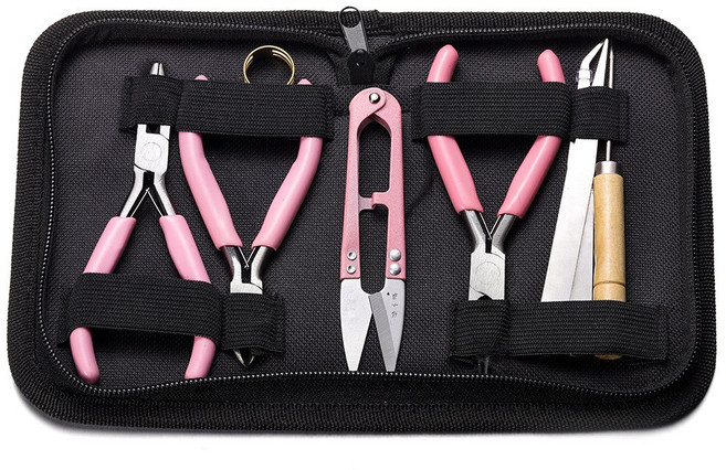 [루앤블리] 비즈 도구 DIY 비즈 주얼리 공구 세트 8종 집게 절단니퍼 구자말이집게 송곳 오링반지 핀셋 도구 세트