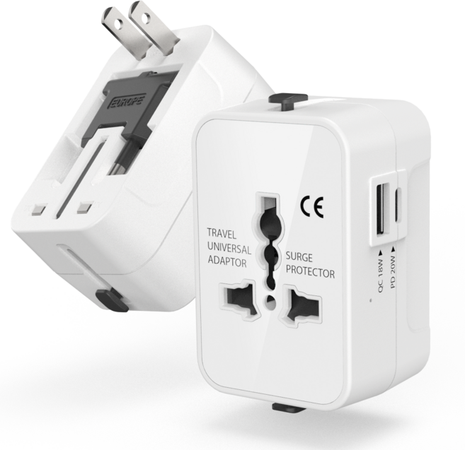 굿밸류 올포트 초고속 충전 해외 여행용 플러그 멀티어댑터 GaN PD20W HHT202A, 1개