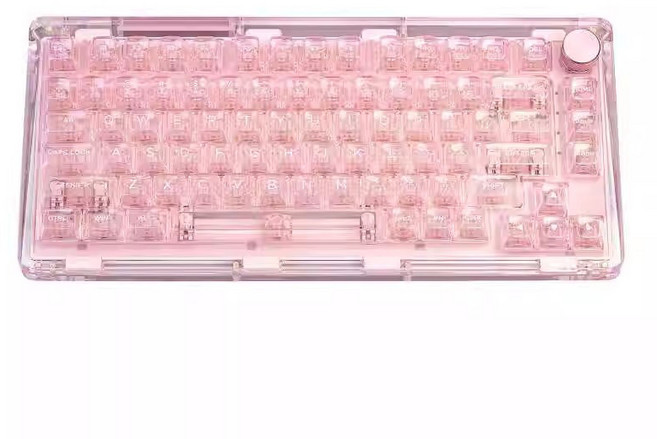 [HL샵]KiiBOOM 키붐 팬텀 81 투명 기계식 키보드 3모드 무선 블루투스 커스텀 사무용 키보드, 핑크장미축, 핑크V3