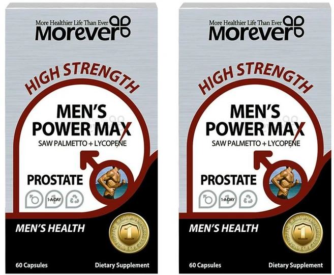 Morever 모에버 Men's Power Max 멘스 파워맥스 쏘팔메토 + 라이코펜, 2개, 60정 - 쿠팡
