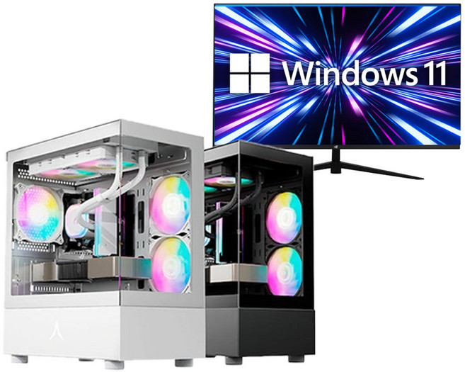 삼성 컴퓨터 사무용 데스크탑 i5 i7 게이밍 조립 PC 본체 SSD장착 윈도우 11 LED 모니터 세트, 09 뉴컴_게이밍 I, WIN11 Home, 256GB, 16GB, 01 본체만