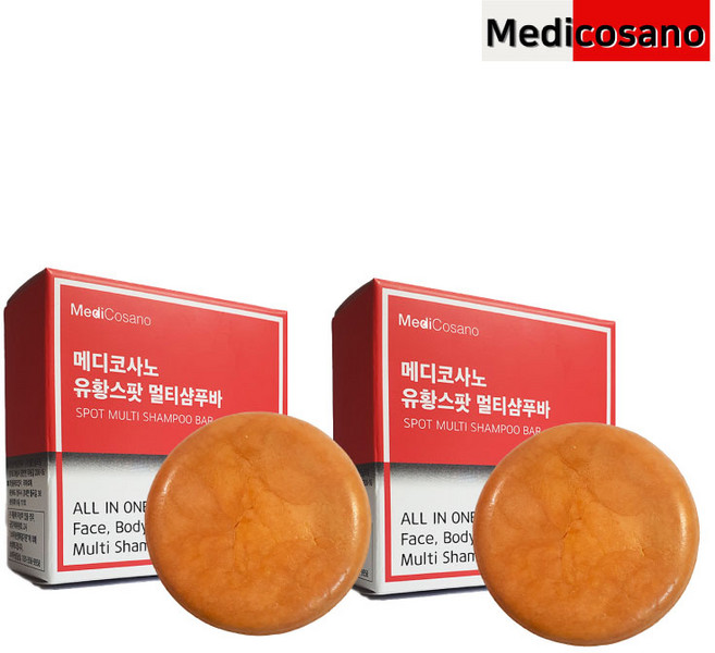 메디코사노 프리미엄 유황 비누 샴푸바 100g, 2개