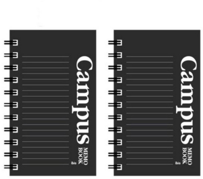 아이비스 두꺼운 좌철 수첩 캠퍼스, 블랙 색상, 4개