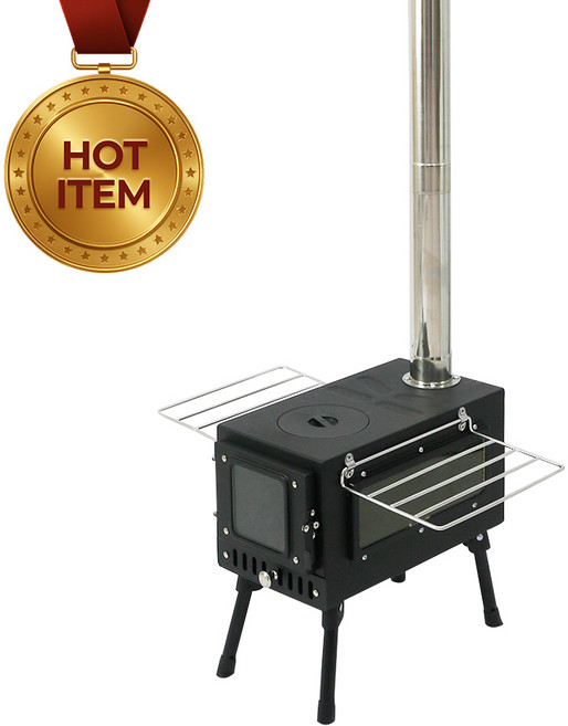 캠핑 화목 펠렛 난로, 블랙2면형