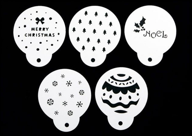 카페테리아 스텐실 5종 도안 데코 1세트(클스마스)