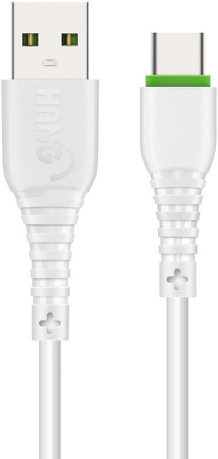 HANG R6抗彎折快速充電傳輸線 TYPE-C 2.6A快充線, 白, 1個, 1m