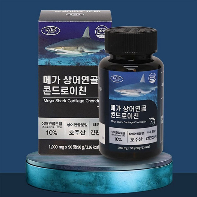 에버그린 메가 상어연골 콘드로이친 탄성섬유 90정, 1개