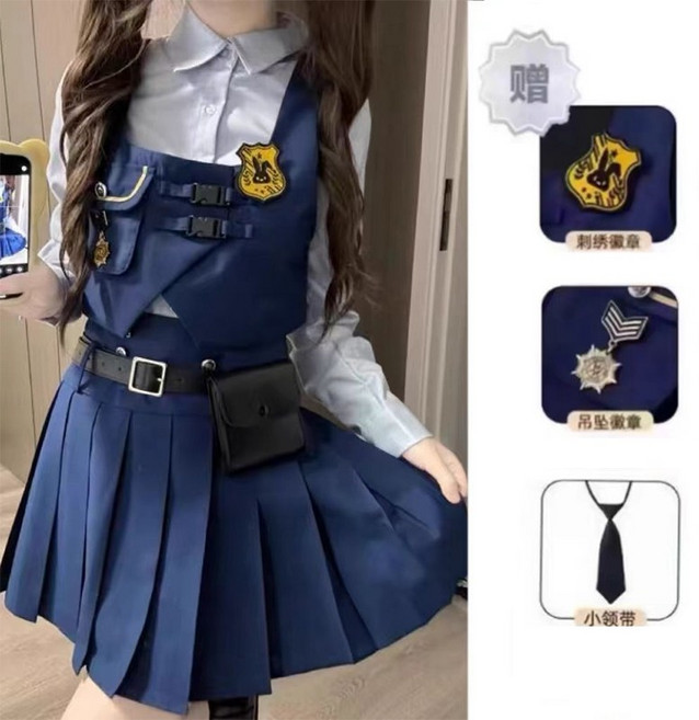 주토피아 주디 코스프레 코스튬 할로윈 졸사 여성 경찰 의상