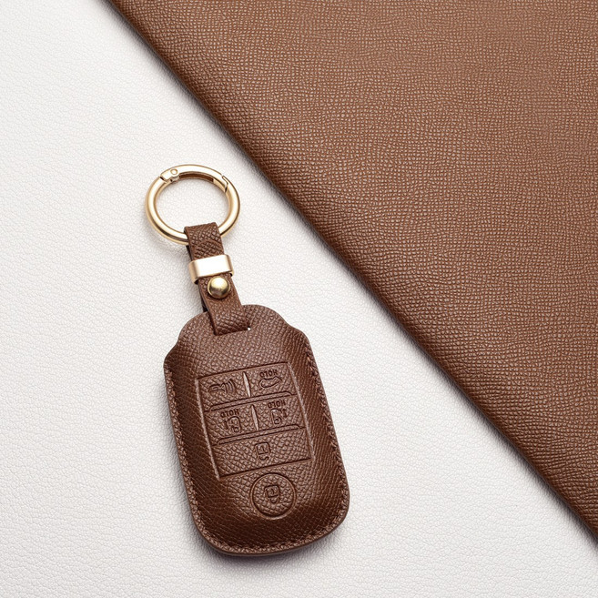 기아 키 커버 케이스 A4타입 4버튼 호환 (K3K5쏘울올뉴카렌스카니발니로쏘렌토스포티지 등), 기아/A6 타입, 카푸치노