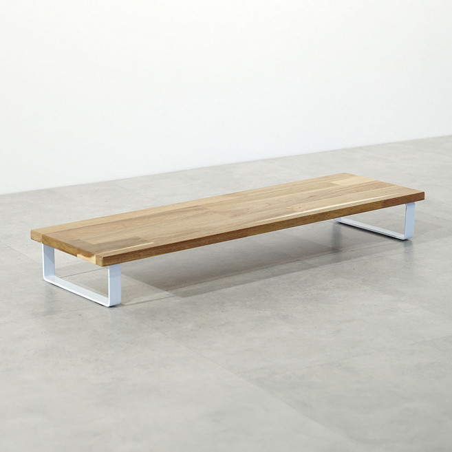 원목 화분 다이 진열대 200x600mm 높이10cm, 1단, 아카시아상판(화이트받침)