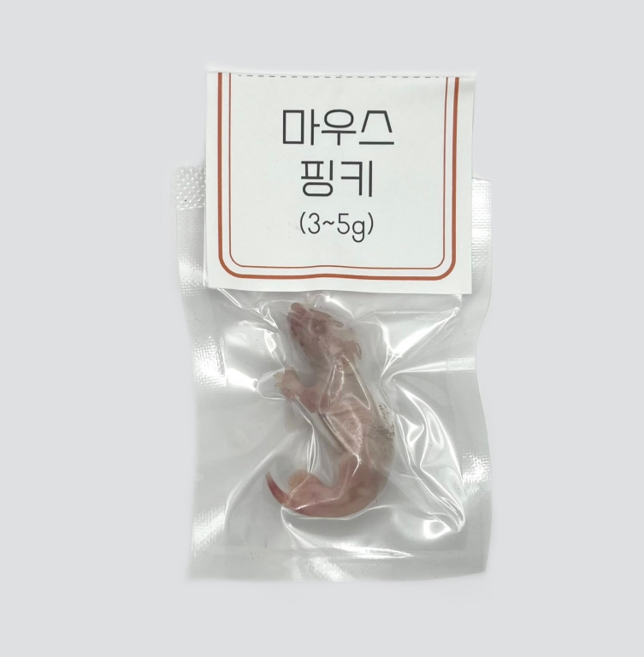 <쥐선생>냉동마우스 1마리 단품 [핑키] 3~4g(진공포장), 4g, 1개