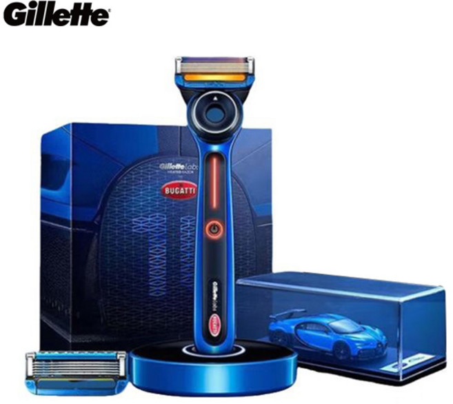 질레트 랩스 히팅 면도기 x 부가티 듀얼 온도 모드 5 나노테크 블레이드 플렉스 디스크 헤드 남성용 면도 면도기, [02] Car models, 1개
