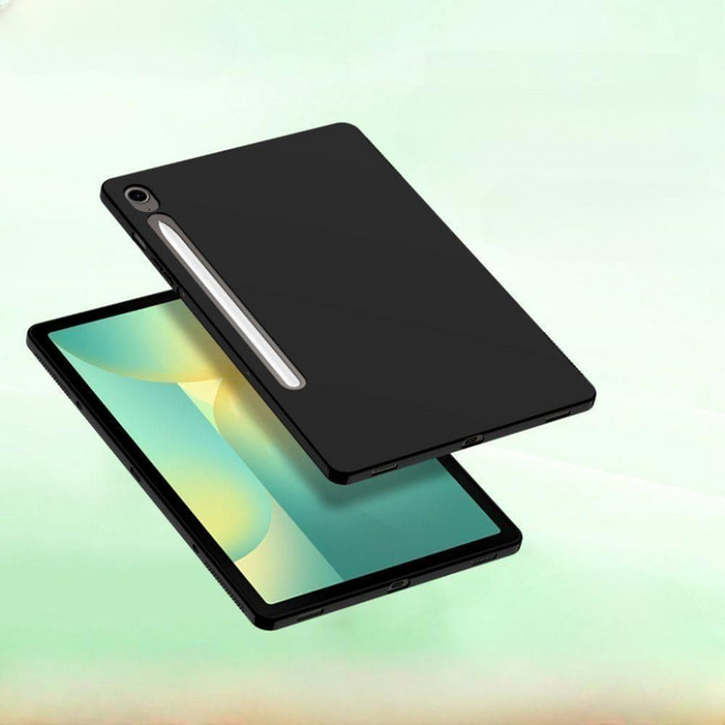 갤럭시탭 s11 울트라 케이스 실리콘 TPU 단면 커버, 갤럭시탭 S9 울트라 14.6인치, 재즈 블랙 실리콘 케이스