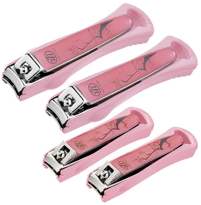 쓰리세븐 777 발톱깍이 2개 + 손톱깍이 2개, 1세트, 분홍