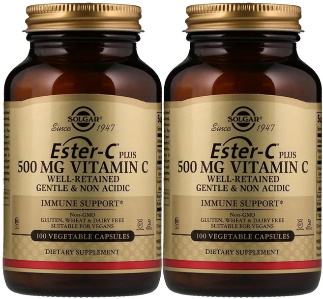 솔가 에스터C 아세로라 추출물 비타민씨 바이오플라보노이드 500mg 100캡슐 2세트, 100정, 2개