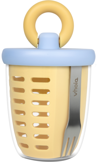 보이오 후르츠팟 과일 샐러드 간식 직장인 도시락통 밀프랩 링 푸르트 컵, 1개, 스카이옐로