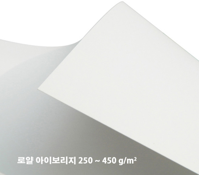 로얄 아이보리 백판지 300/350/400/450gsm - 전지 10 매 (올펄프보드109 x 78cm) + 에브리페이퍼, 300g - 전지 10 매, 4절 재단, 1개