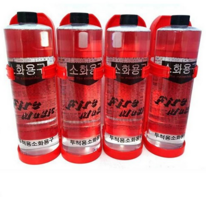 투척용소화기 던지는소화기(거치대포함) 600ml x 4개입(1세트) 어린이집 필수 국산