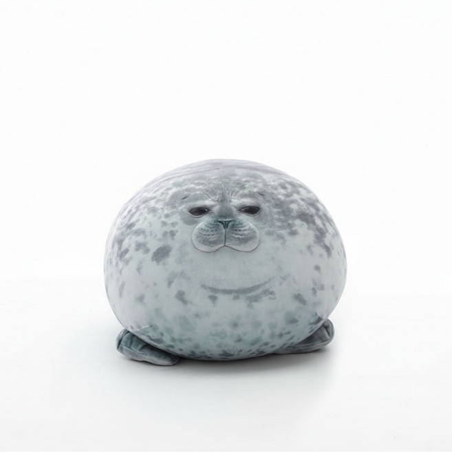 빌리네집 하프 물범 봉제 인형 대형 쿠션 바디필로우 쓸데없는 쓸모없는 선물 30cm 40cm, 그레이