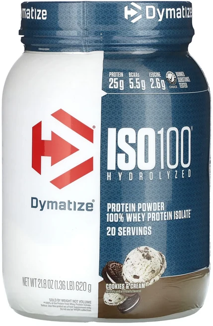 몸관리하세요 겨울입니다 Dymatize ISO100® 가수분해 100% 분리유청단백질 쿠키 앤 크림 620g(1.36lb) 특별관리진행, DymatizeISO100가수분해100분리유청단백질쿠키, 620g, 1개 - 쿠팡
