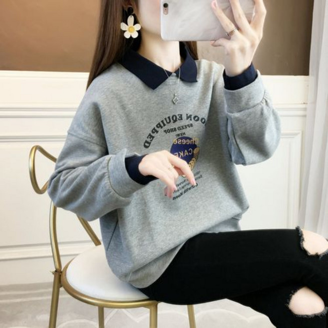 ZENCY 젠시 케이크 카라맨투맨 도톰한 두께감