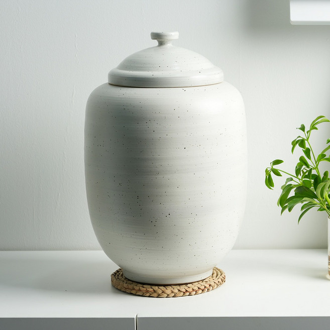 진 분청 무지 쌀독 10kg 항아리 도자기 소금항아리, 1개