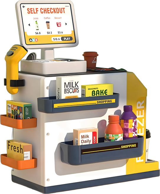 兒童超市收銀機玩具 聲光互動模擬購物遊戲組, 多種顏色