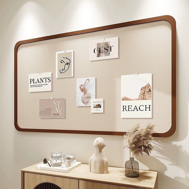 다용도 펠트 부착식 전언판 메모판 알림판 사무실 가정, 브라운