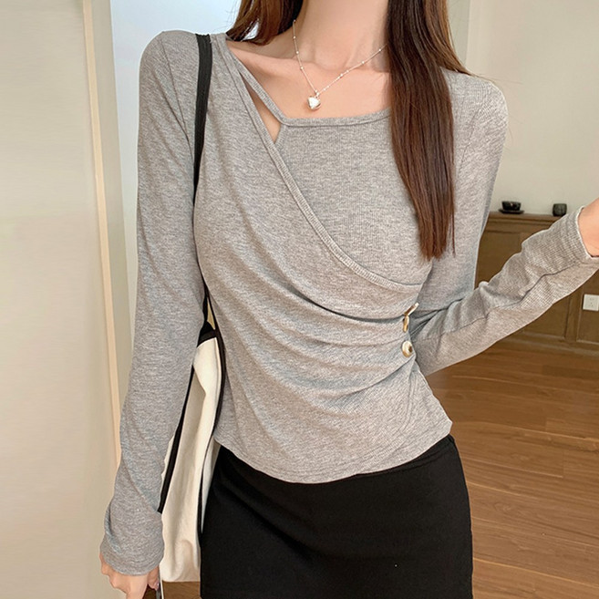 메이킹유 옆버튼 드레이프 랩 WC6377레이젤니트