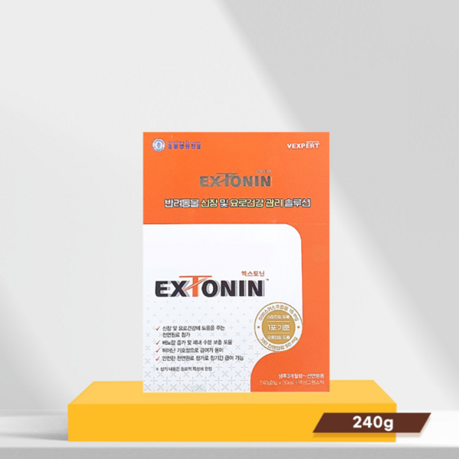 벡스퍼트 엑스토닌 8g x 30개입 강아지 고양이 액상고형 신장 요로 영양제, 1박스, 요로 건강, 240ml